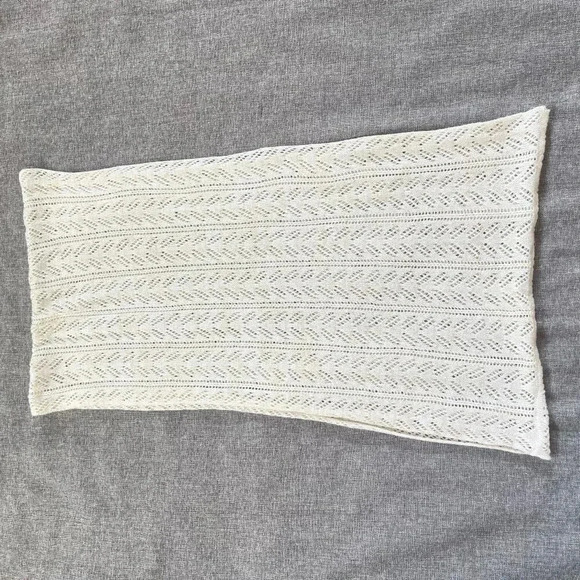 Cream Infinity Scarf Herringbone Super soft Bohemian Cottage core Classic - Picture 5 of 8
